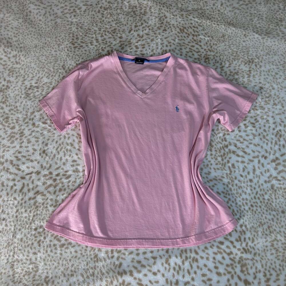 Ralph Lauren Sport V-Neck T-Shirt Size XL Pink